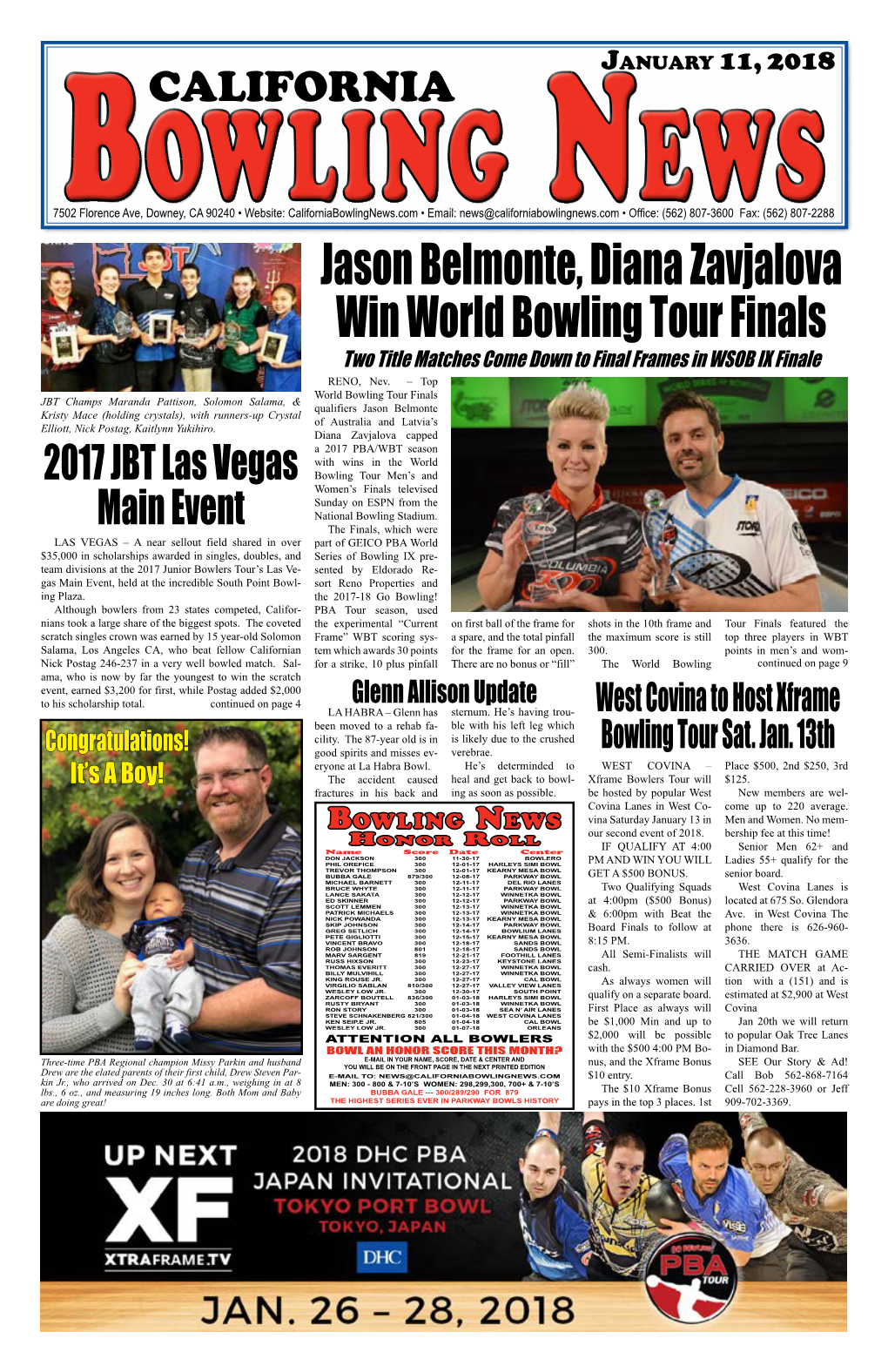 Jason Belmonte, Diana Zavjalova Win World Bowling Tour Finals Two Title Matches Come Down to Final Frames in WSOB IX Finale RENO, Nev
