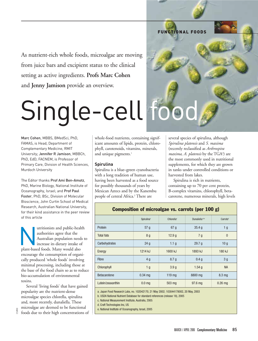 SINGLE-CELL FOOD Continued