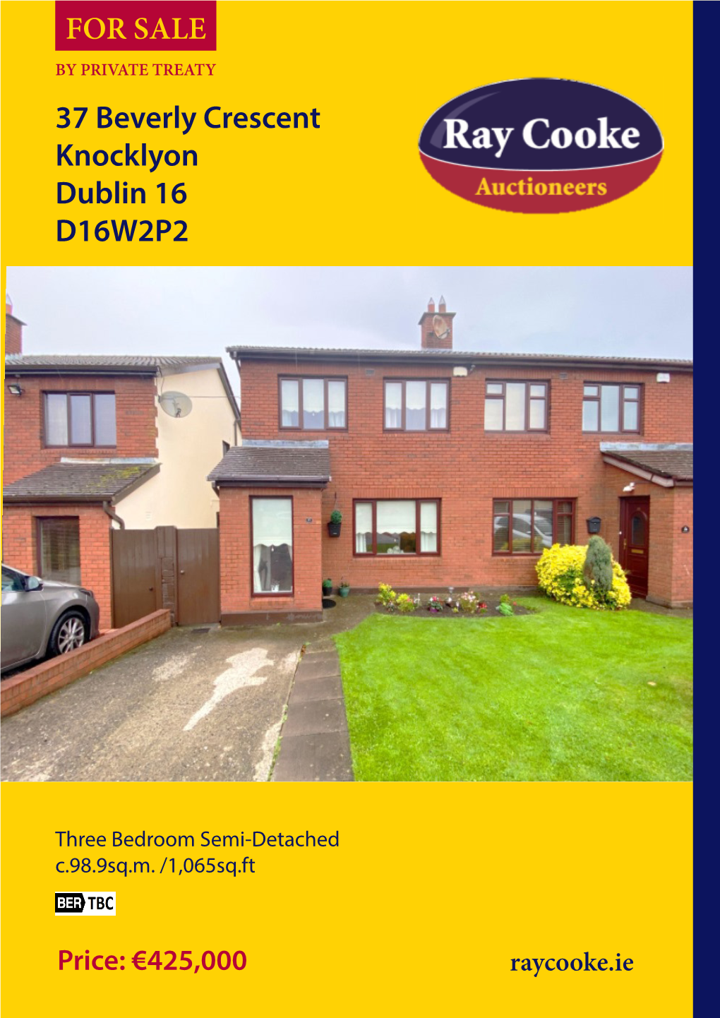 37 Beverly Crescent Knocklyon Dublin 16 D16W2P2 for SALE