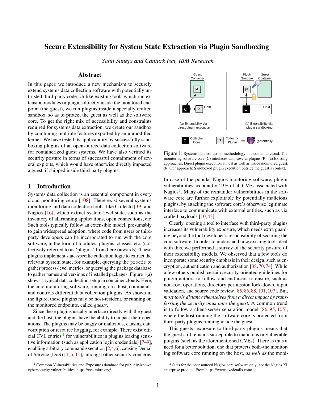 Secure Extensibility for System State Extraction Via Plugin Sandboxing