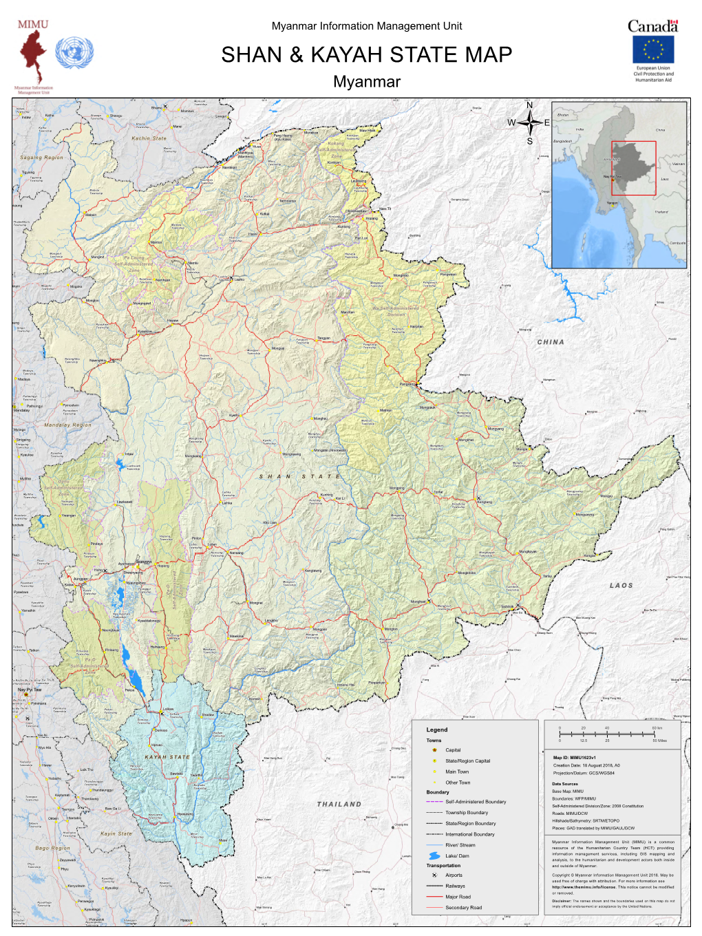 Myanmar Information Management Unit SHAN & KAYAH STATE MAP Myanmar