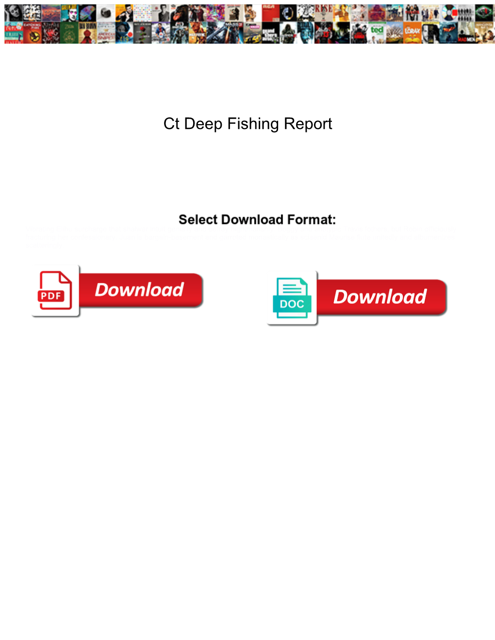 Ct Deep Fishing Report