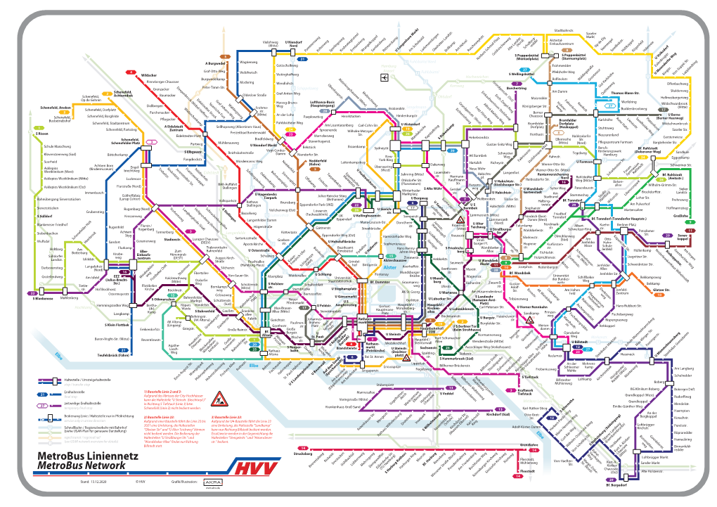 Hvv Plan: Metrobus Alle Linien Schematisch