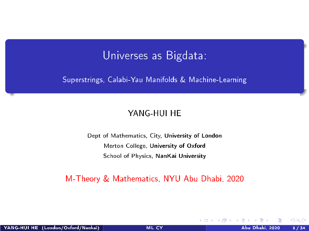 Superstrings, Calabi-Yau Manifolds & Machine-Learning