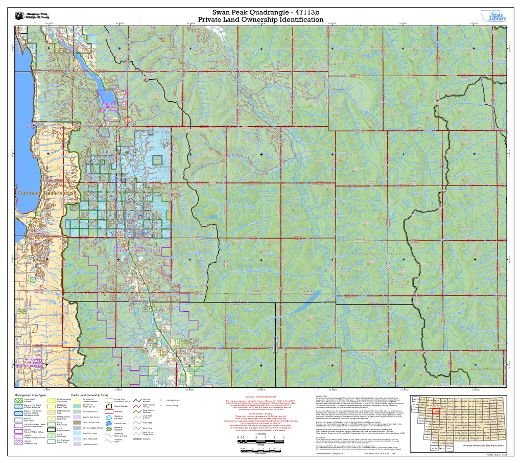 Swan Peak Quadrangle - 47113B E E E 114°0'0"W 113°50'0"W 113°40'0"W Private Land Owne113°3R0'0"Sw Hip Identification 113°20'0"W E113°10'0"W 113°0'0"W