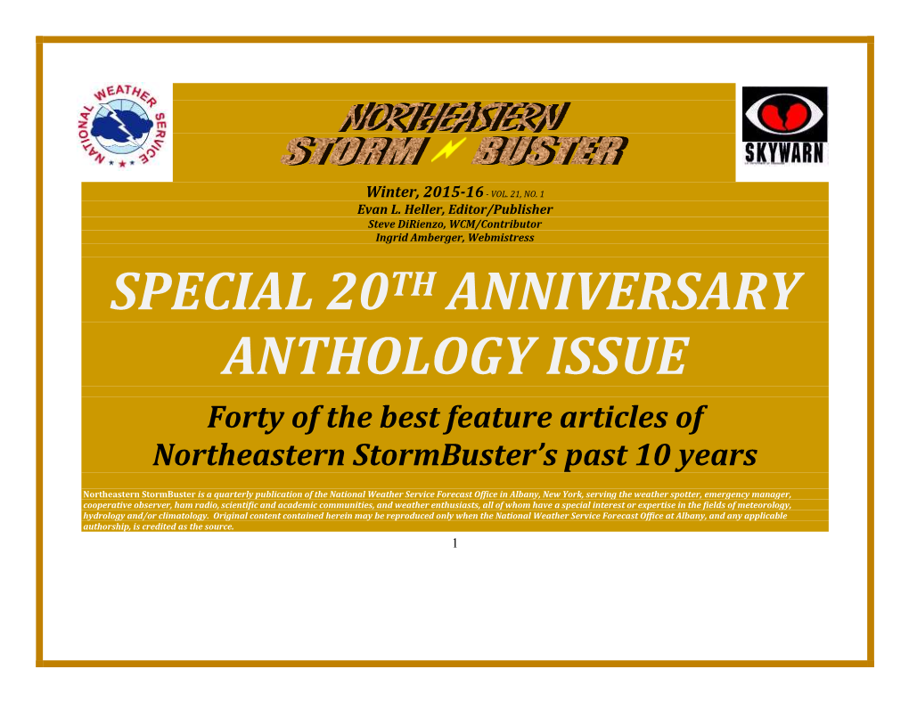 Special 20Th Anniversary Anthology Issue