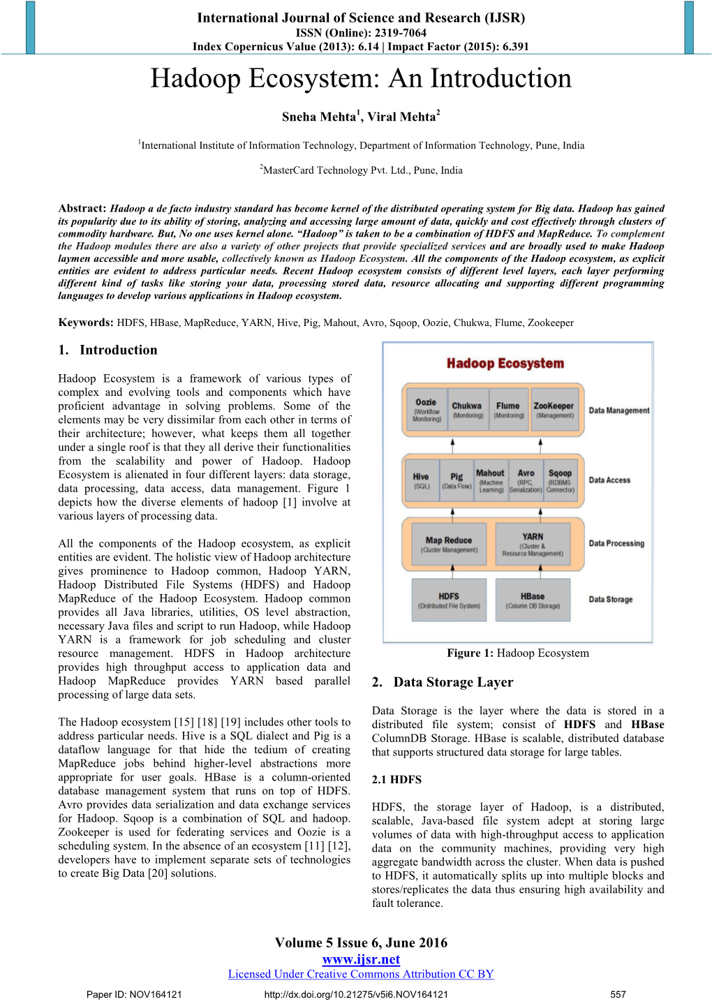 Hadoop Ecosystem: an Introduction