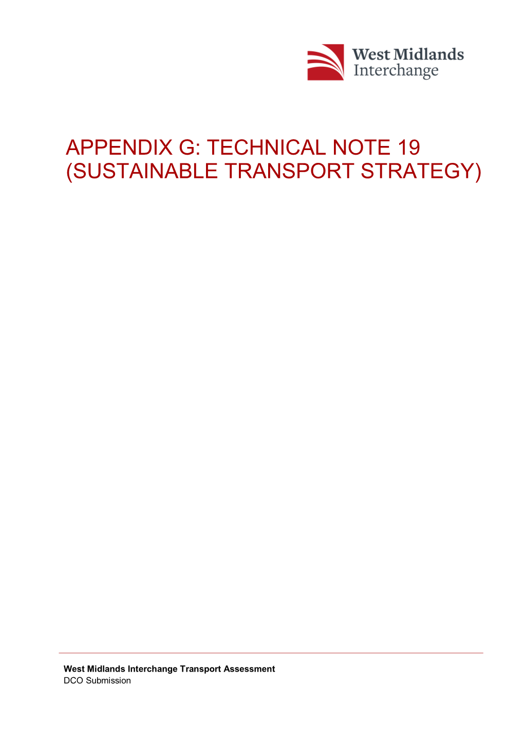 Appendix G: Technical Note 19 (Sustainable Transport Strategy)