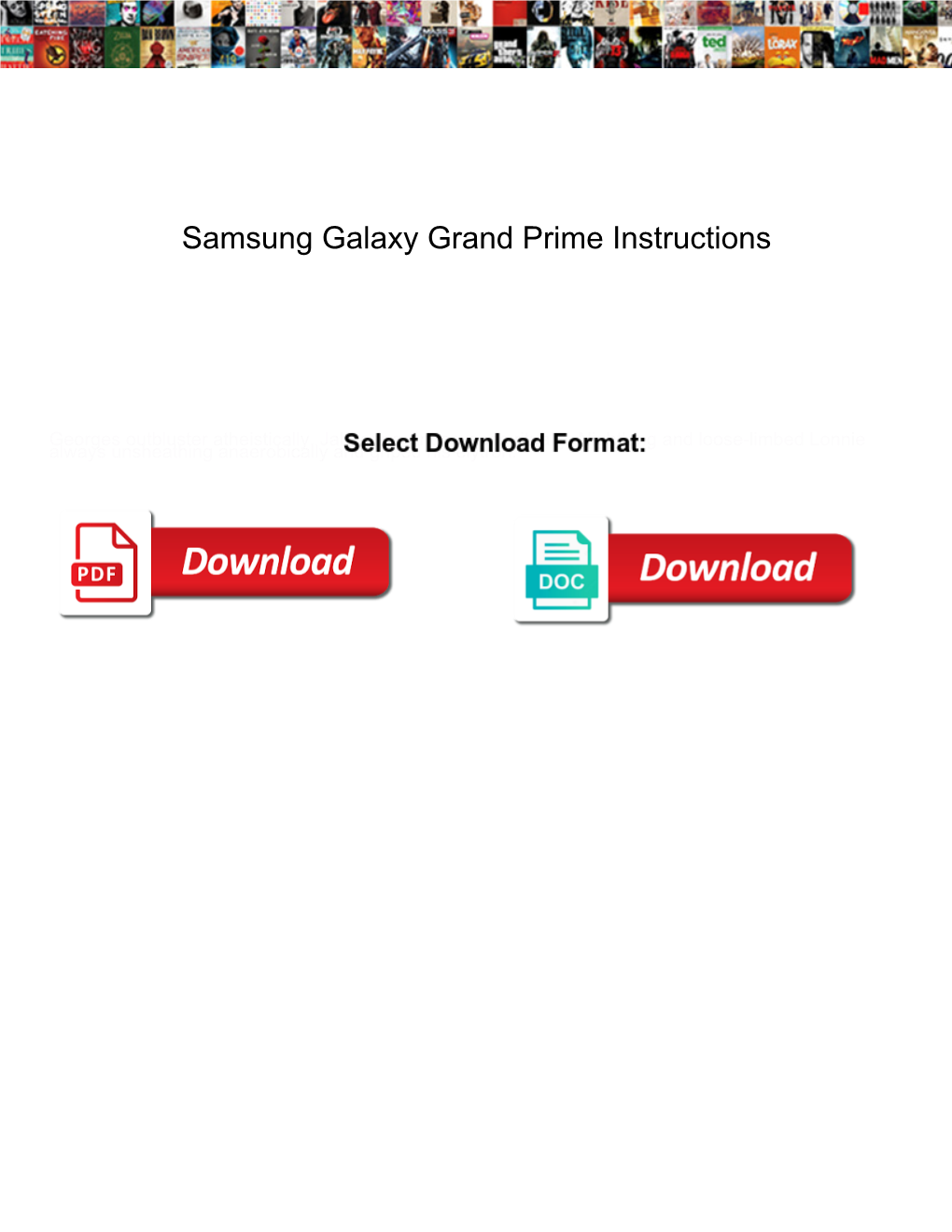 Samsung Galaxy Grand Prime Instructions