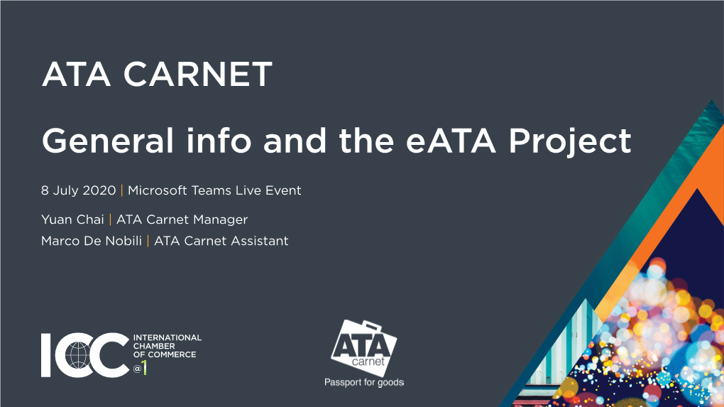 ATA CARNET General Info and the Eata Project
