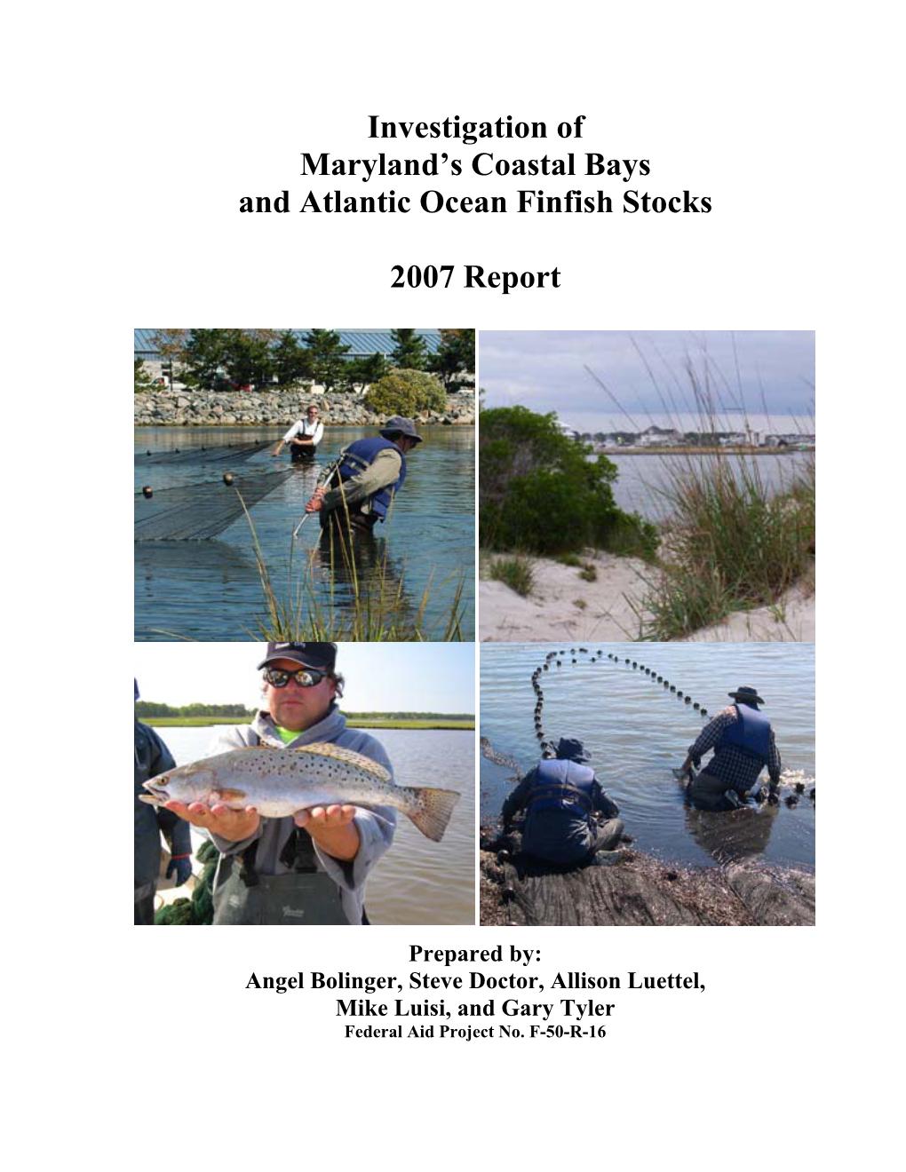 Investigation of Maryland's Coastal Bays and Atlantic Ocean Finfish