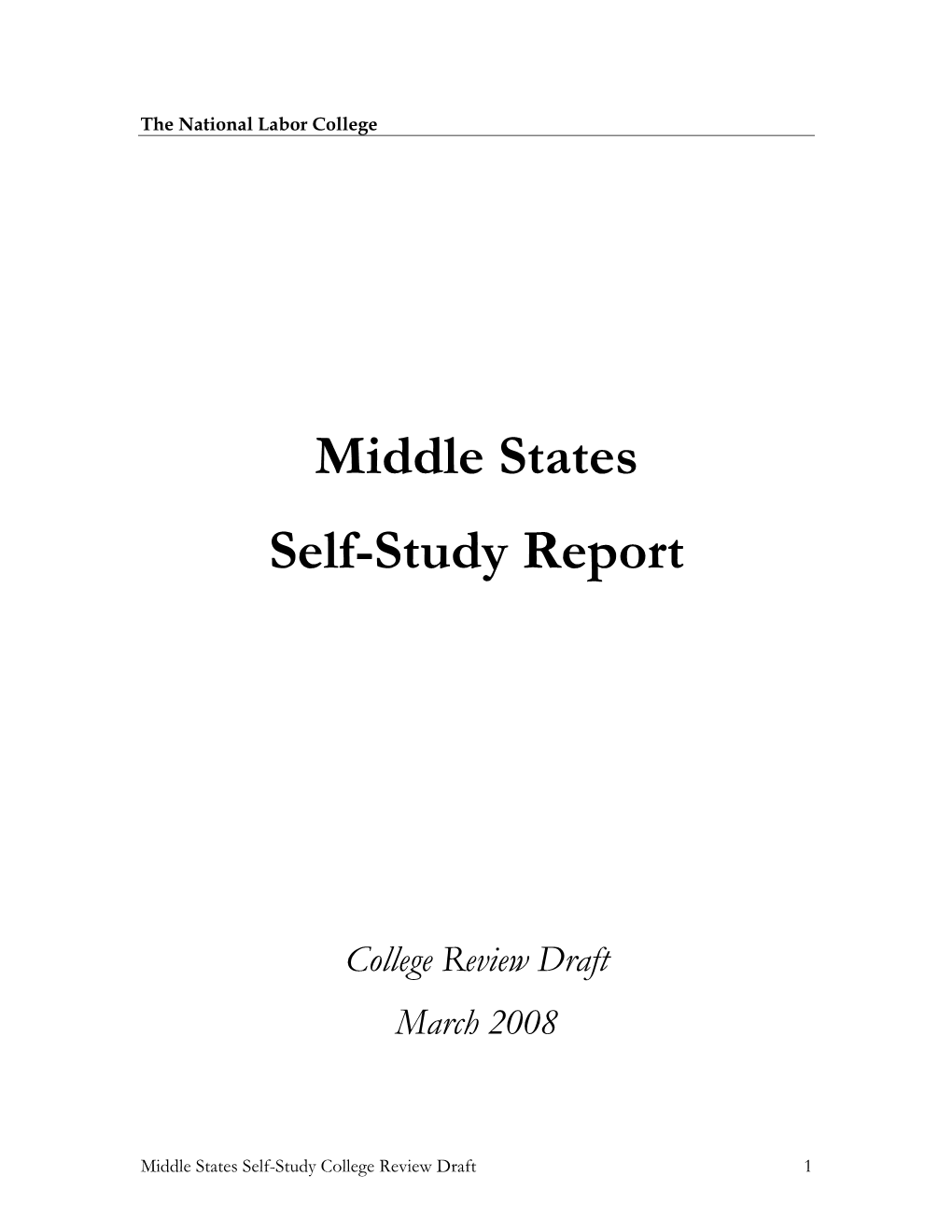 Middle States Self-Study Report