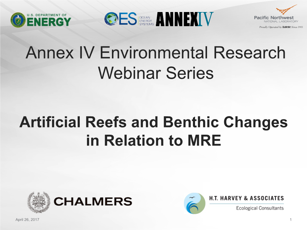 Annex IV Environmental Research Webinar Series