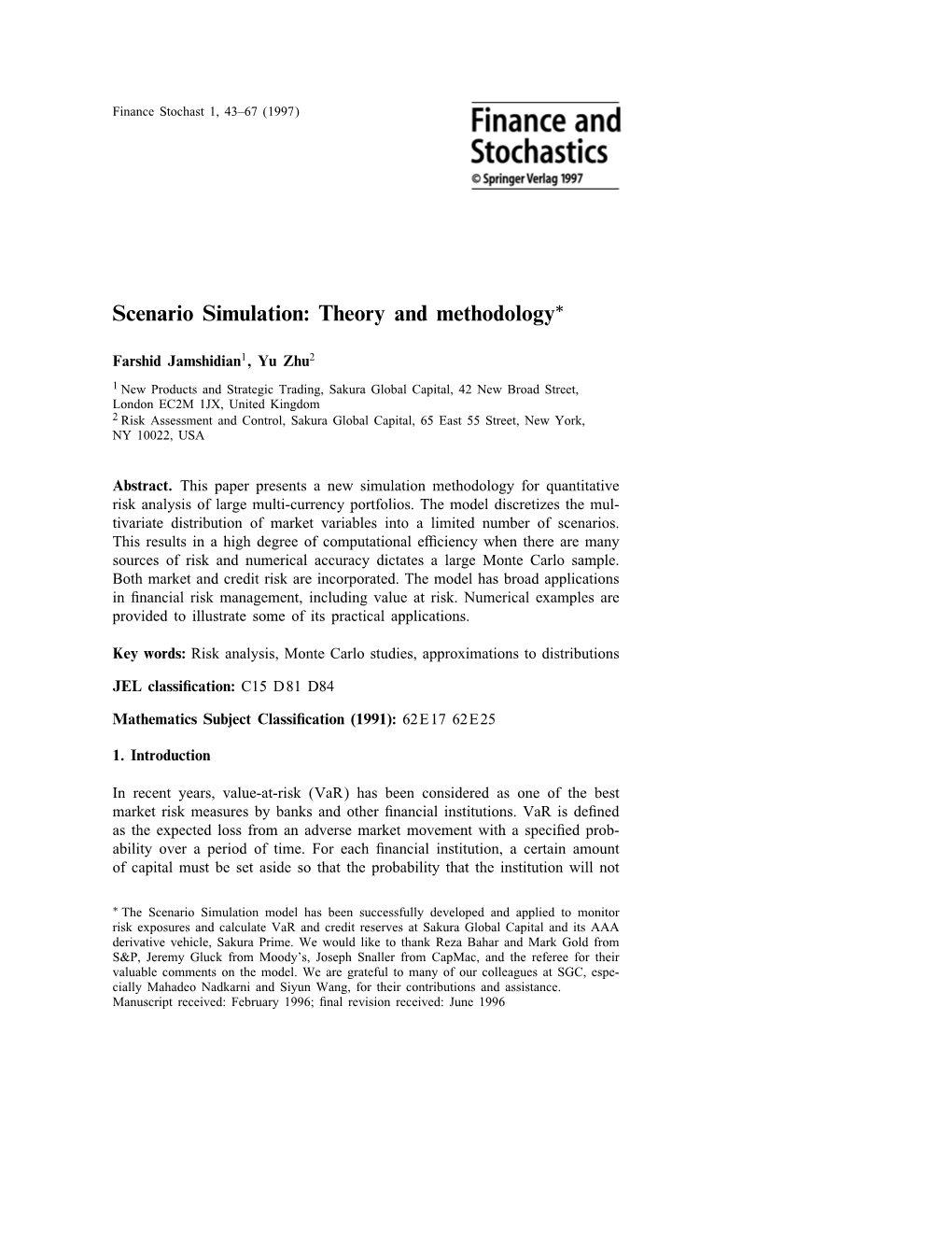 Scenario Simulation: Theory and Methodology∗