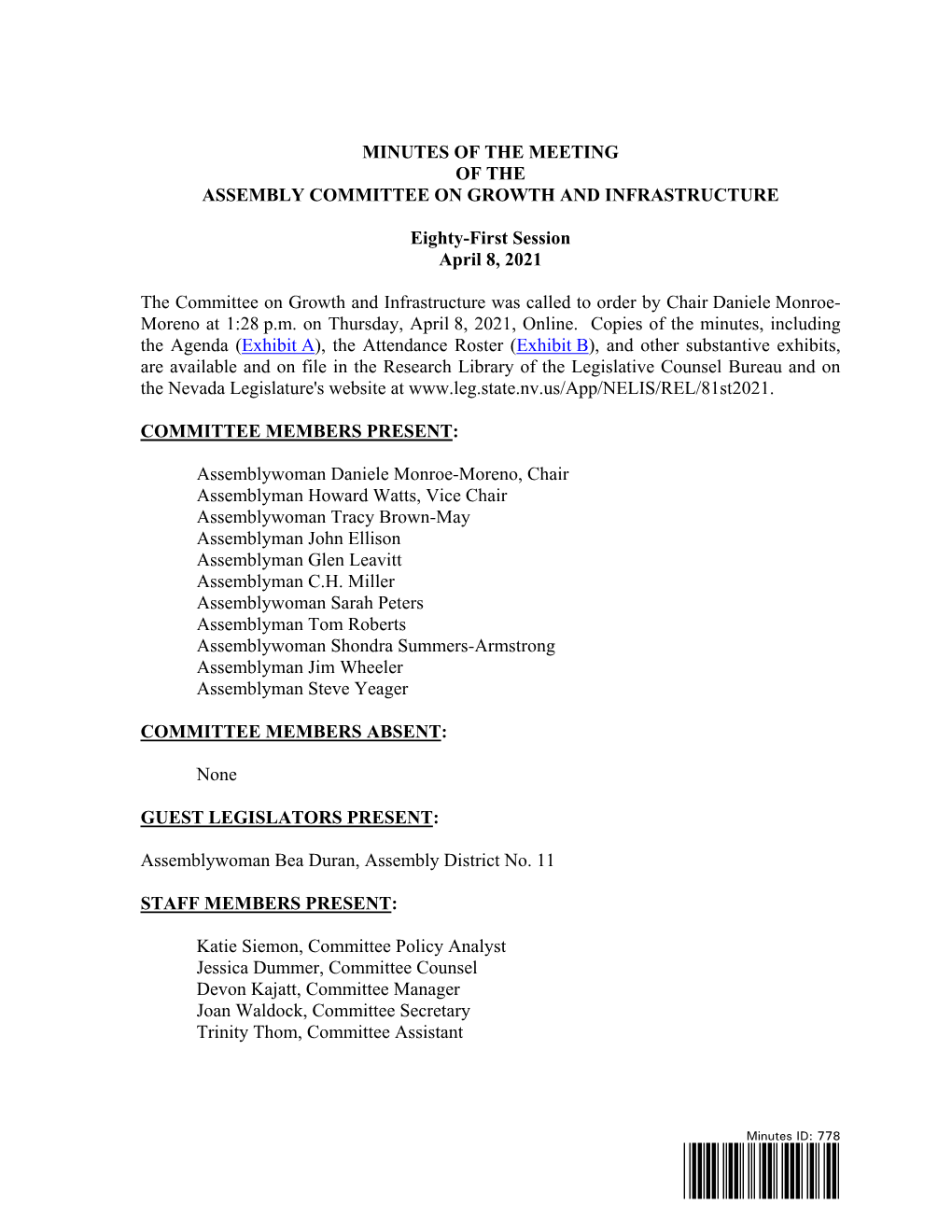 Assembly Committee on Growth and Infrastructure-4/9/2021