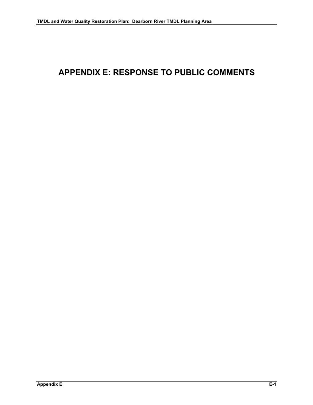 Response to Public Comments