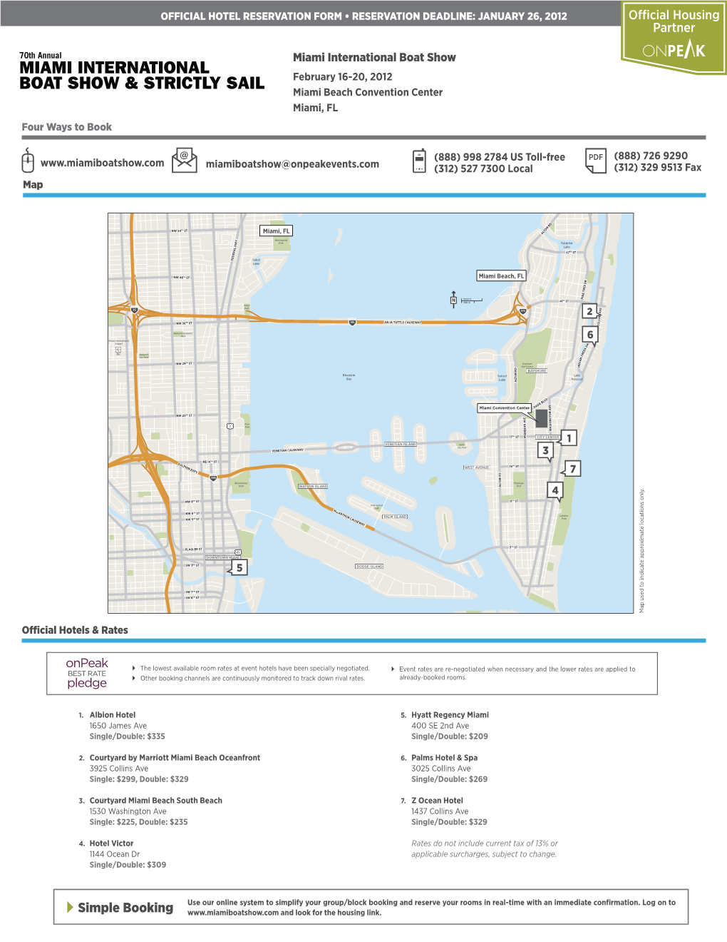 Official Hotel Reservation Form for Miami International Boat Show 2012