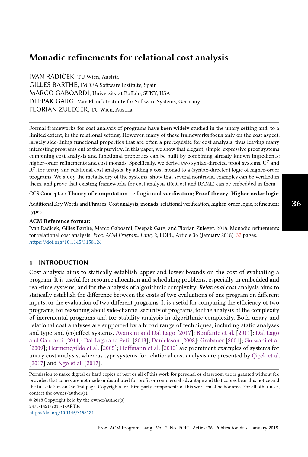 Monadic Refinements for Relational Cost Analysis