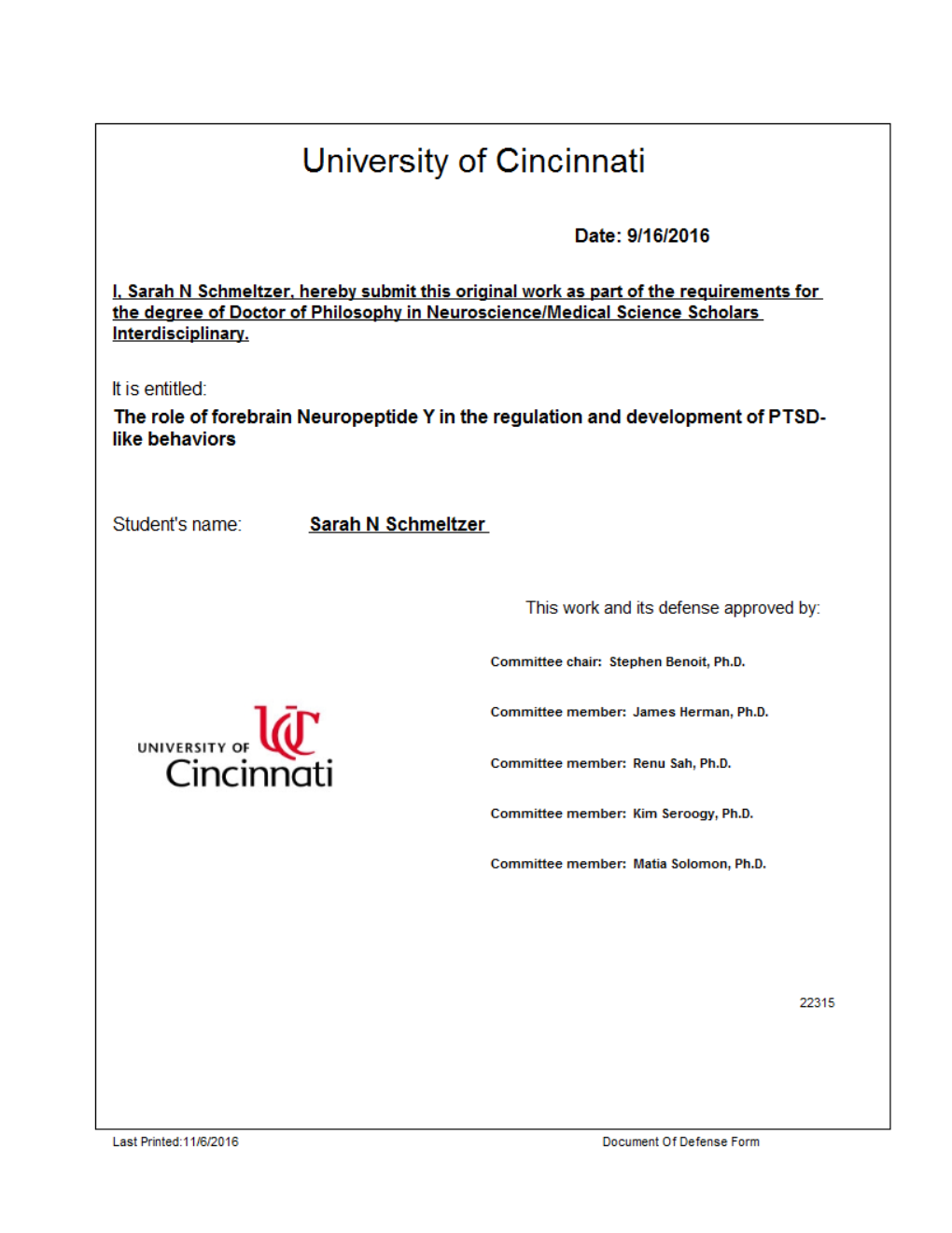 The Role of Forebrain Neuropeptide Y in the Regulation And