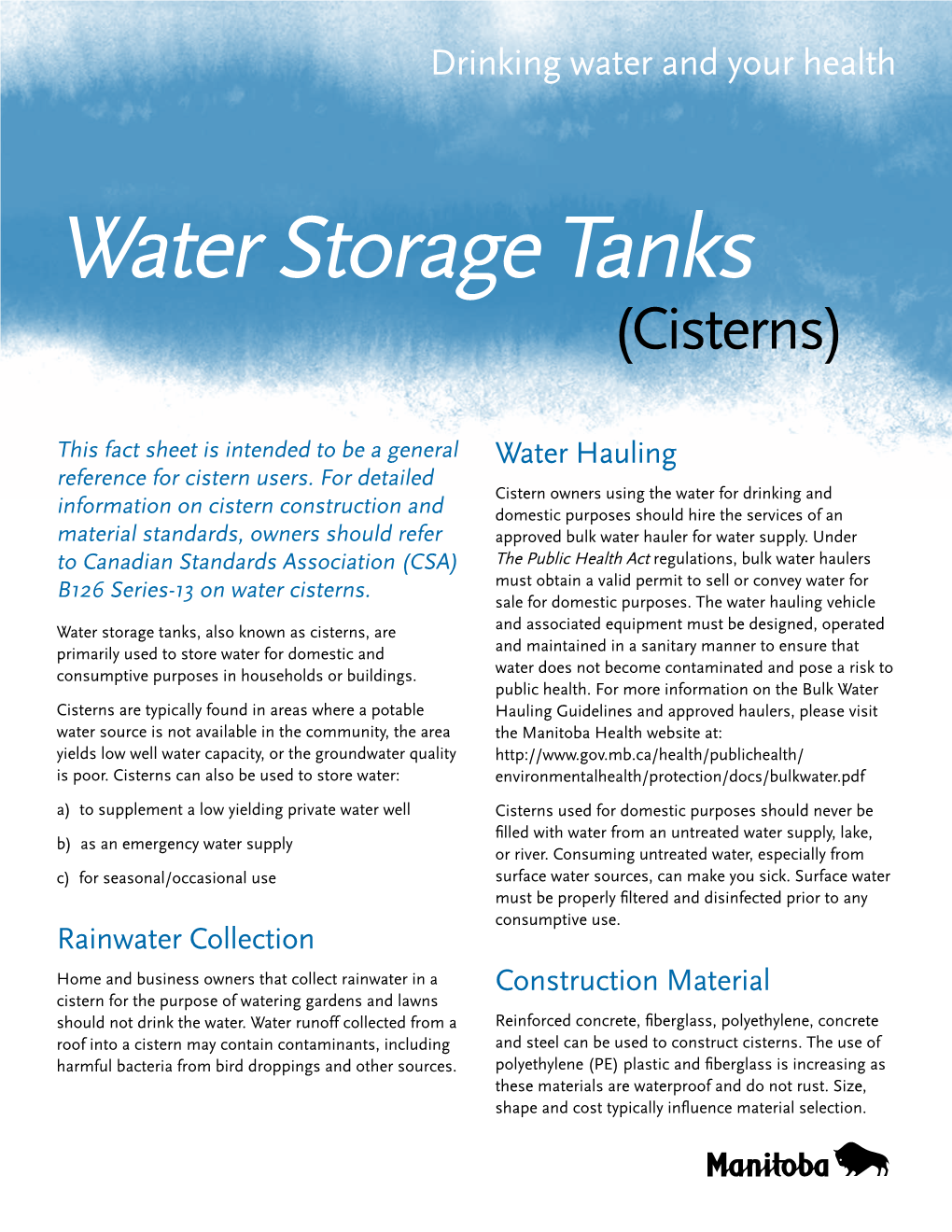 Water Storage Tanks (Cisterns)