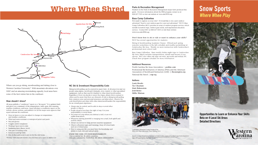 Where Whee Shred Guide