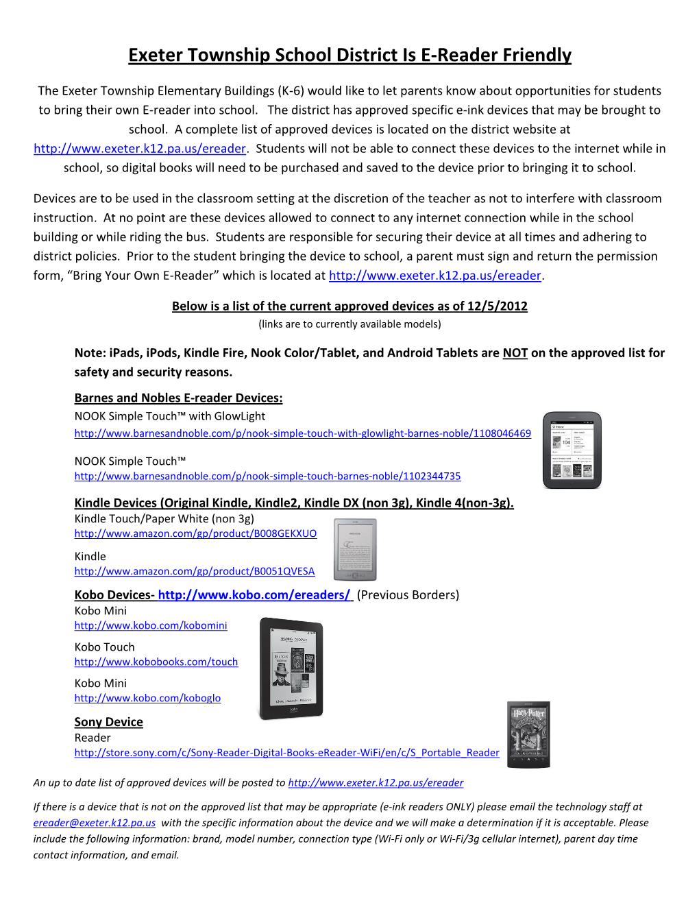 Exeter Township School District Is E-Reader Friendly