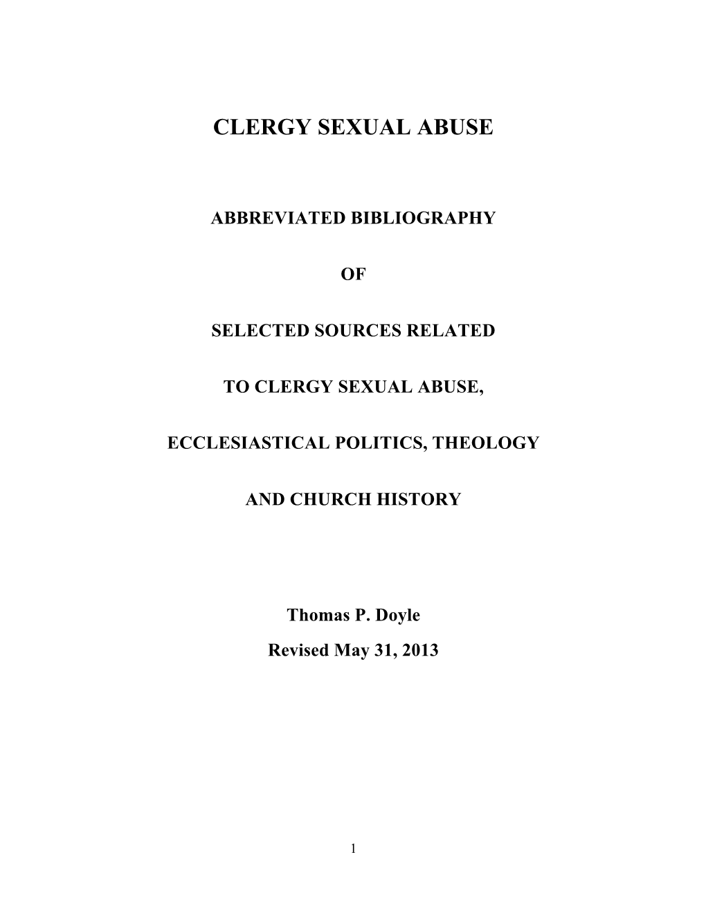 Clergy Sexual Abuse