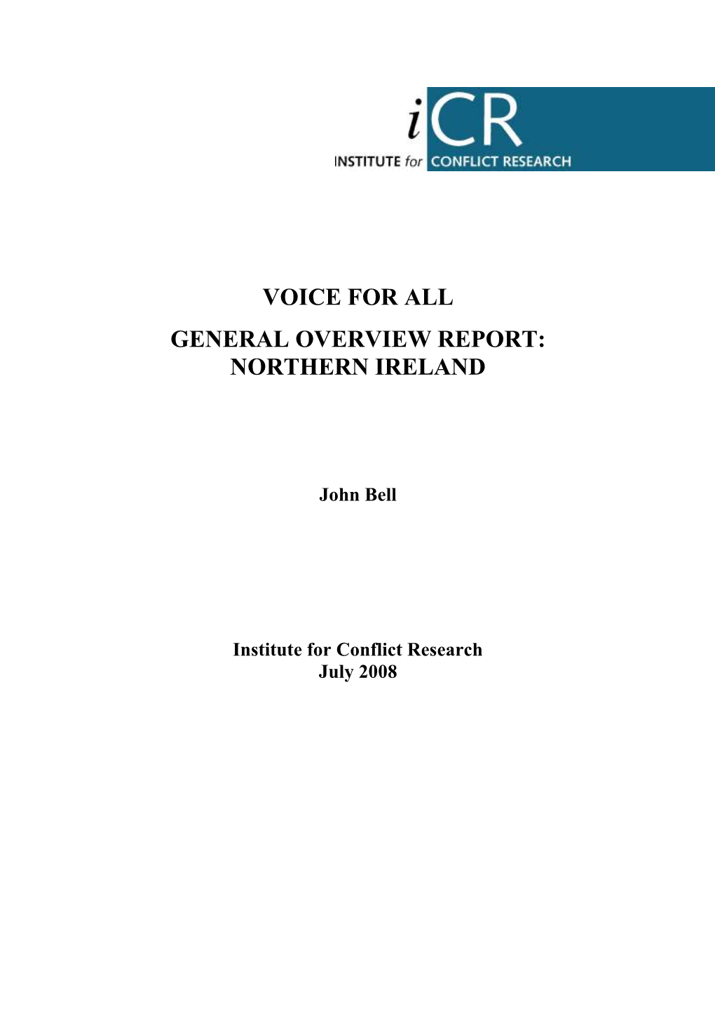 General Overview Report: Northern Ireland