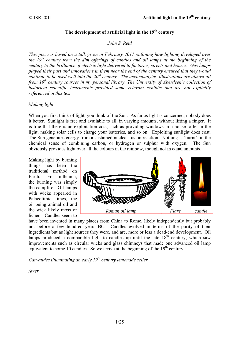 JSR 2011 Artificial Light in the 19Th Century