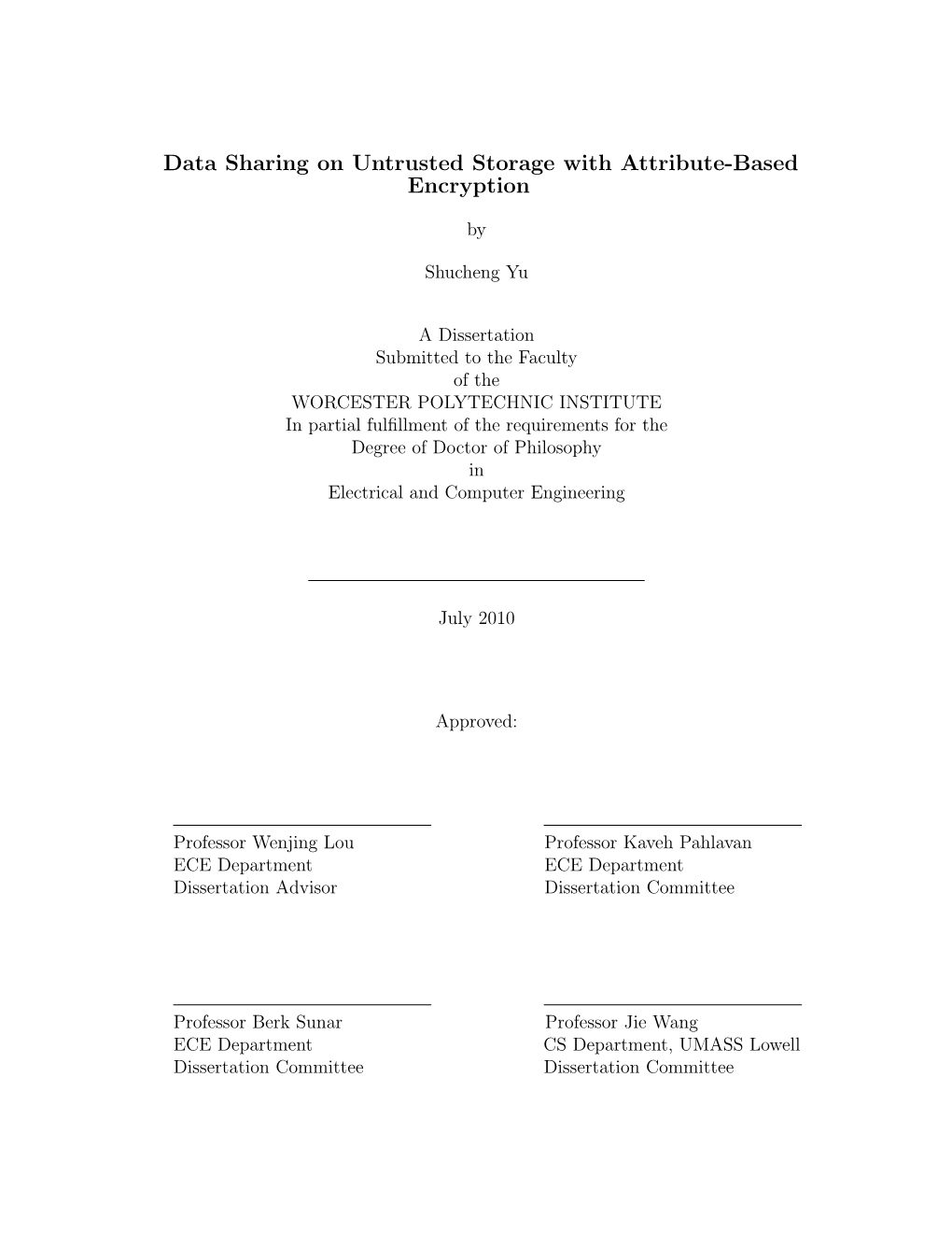 Data Sharing on Untrusted Storage with Attribute-Based Encryption