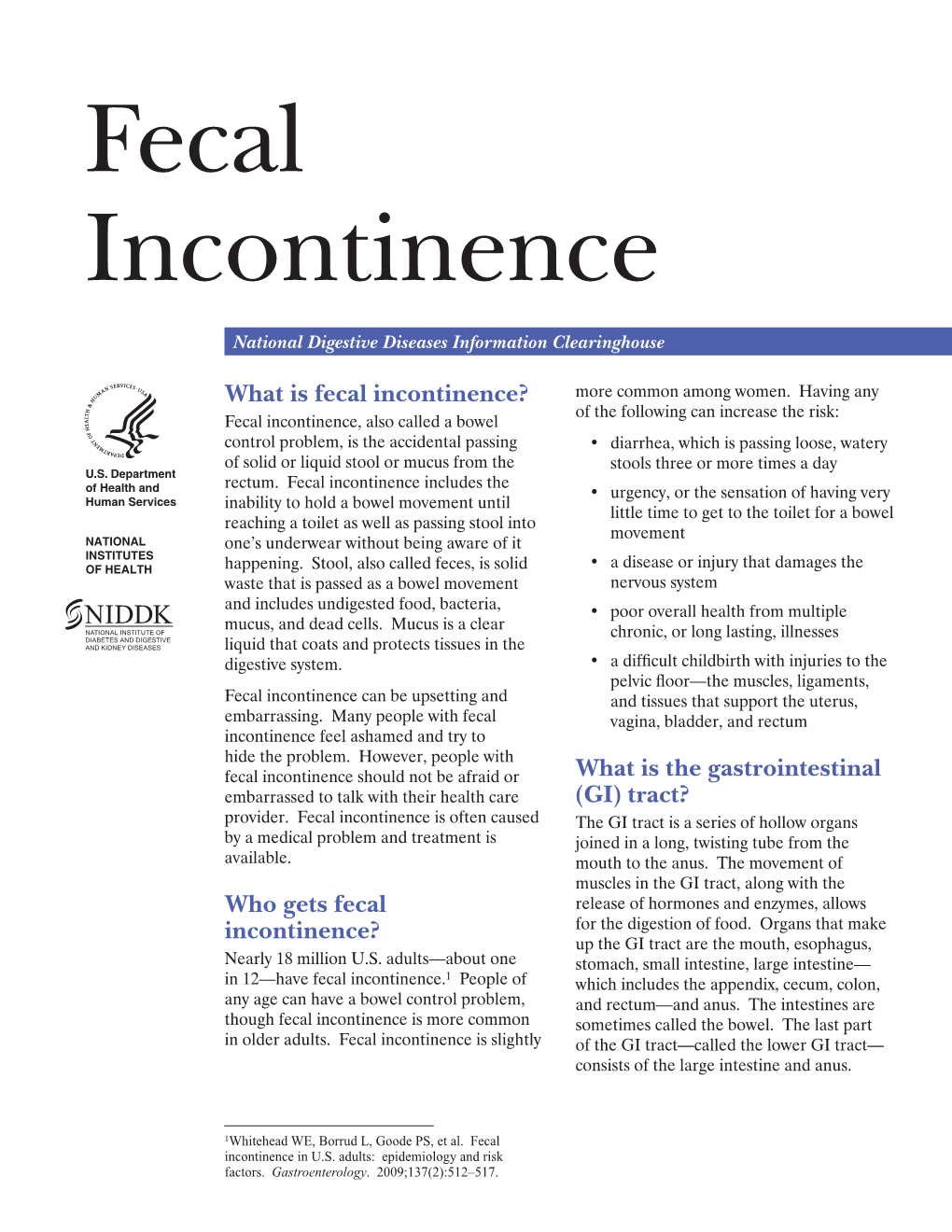 Fecal Incontinence