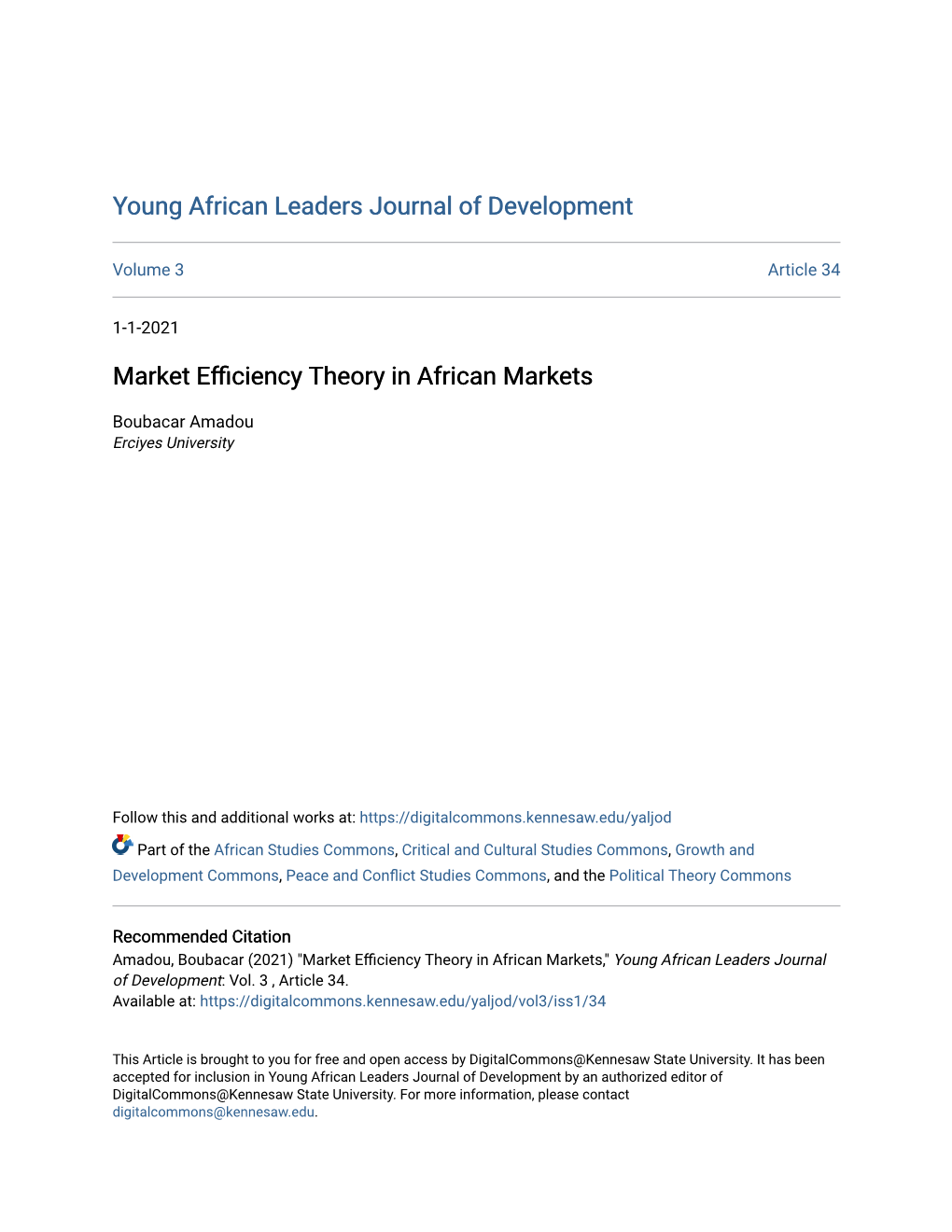 Market Efficiency Theory in African Markets