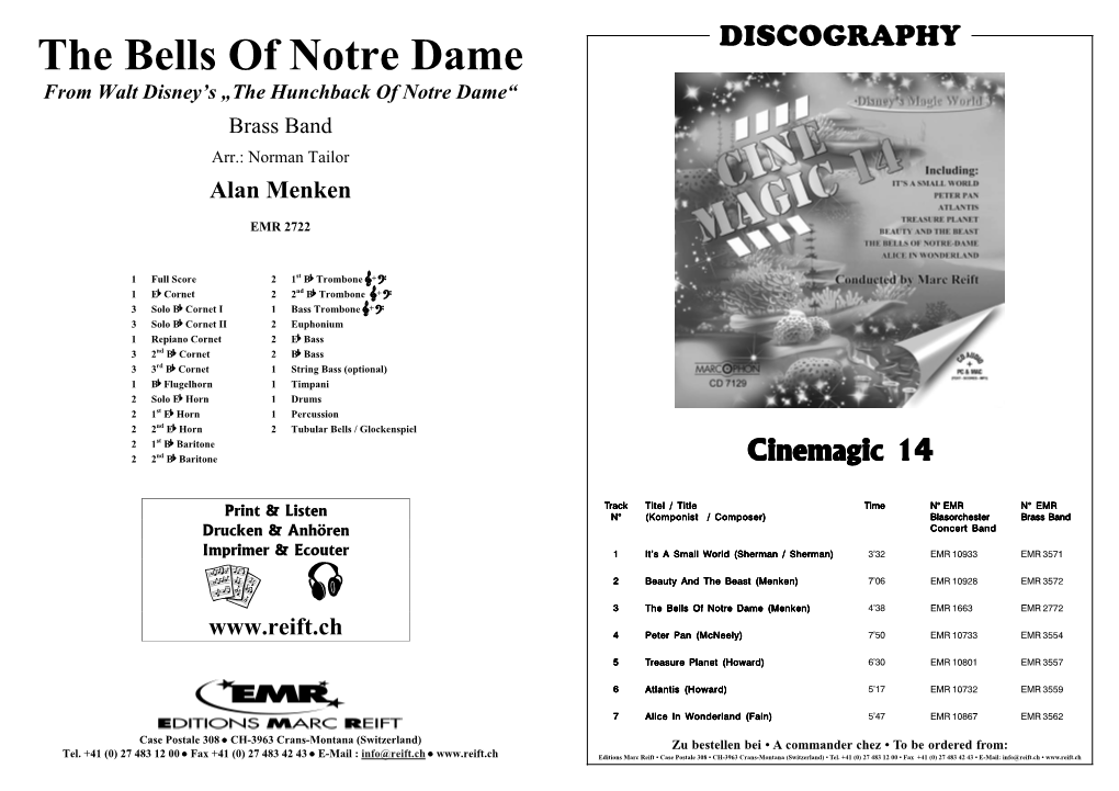 The Bells of Notre Dame DISCOGRAPHY from Walt Disney’S „The Hunchback of Notre Dame“