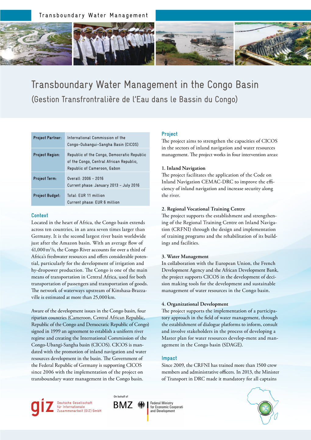 Transboundary Water Management in the Congo Basin (Gestion Transfrontralière De L’Eau Dans Le Bassin Du Congo)