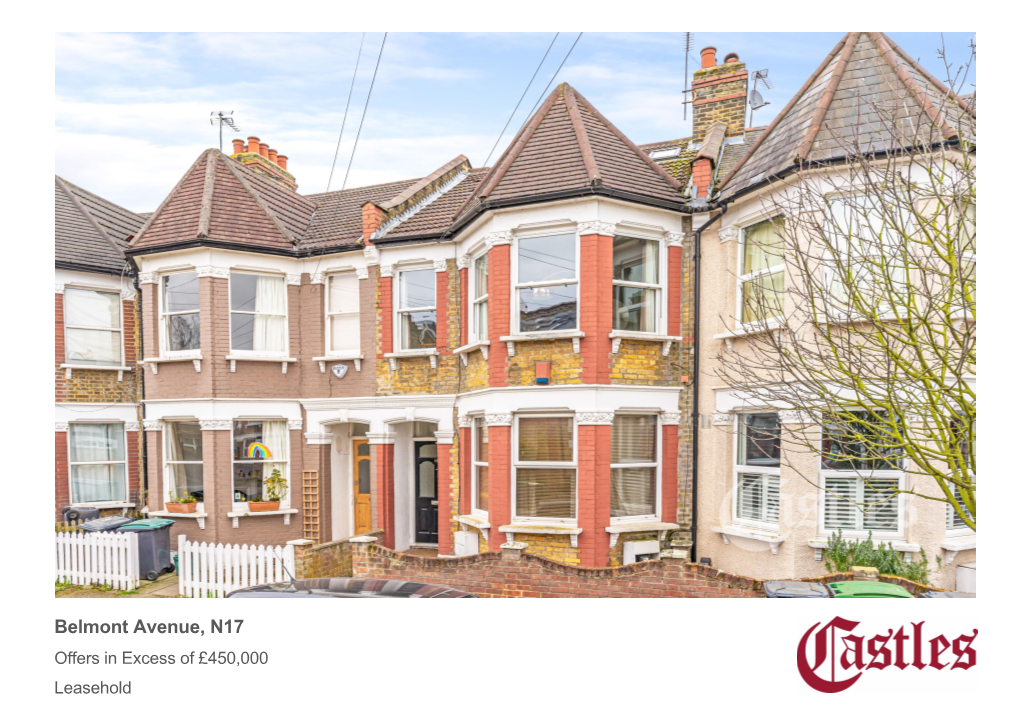 Belmont Avenue, N17 Offers in Excess of £450,000 Leasehold