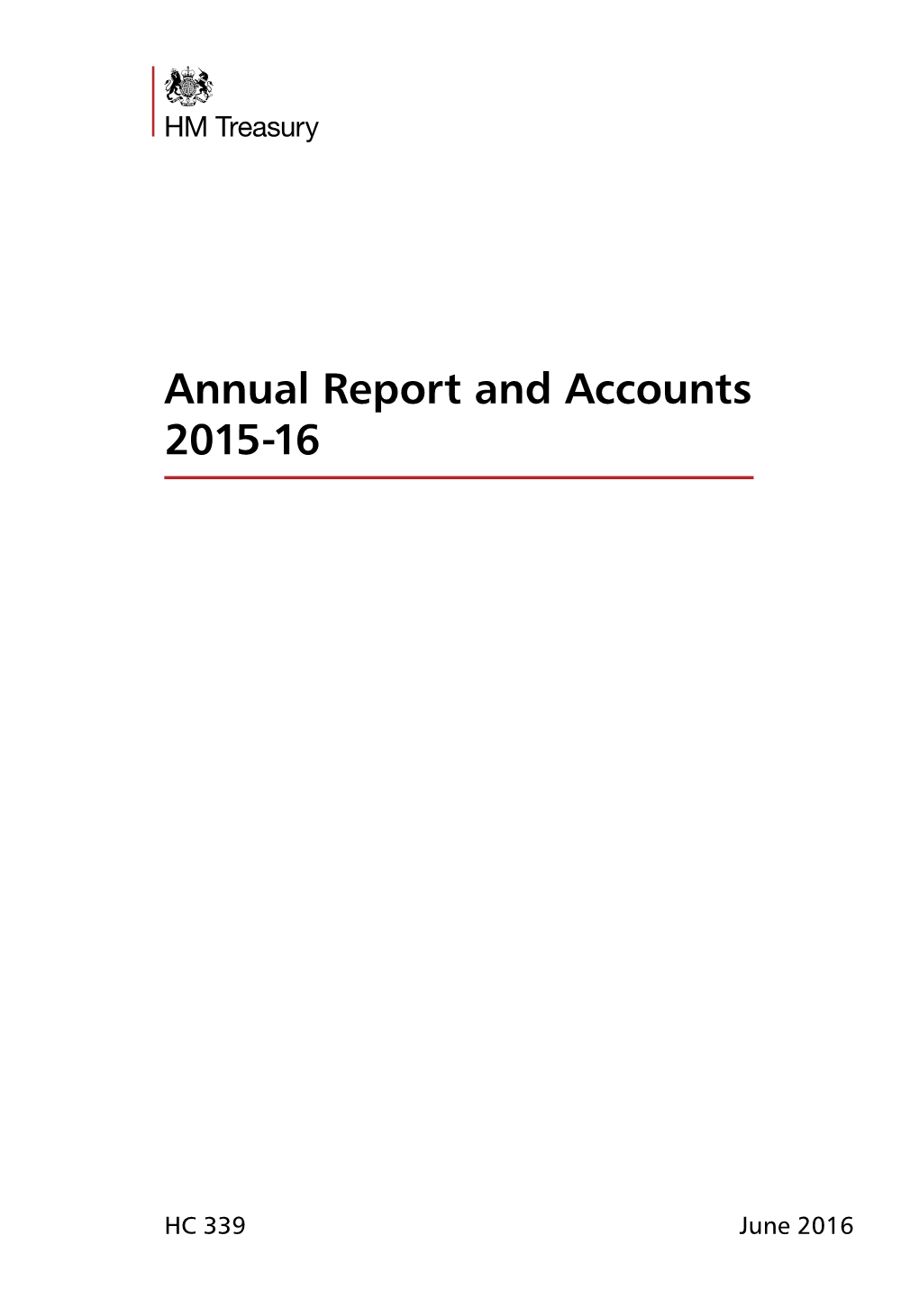 HM Treasury Annual Report and Accounts 2015-16