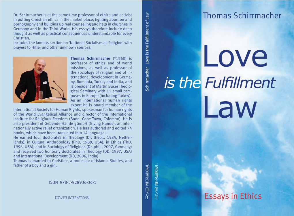 Love Is the Fulfillment of the Law RVB International