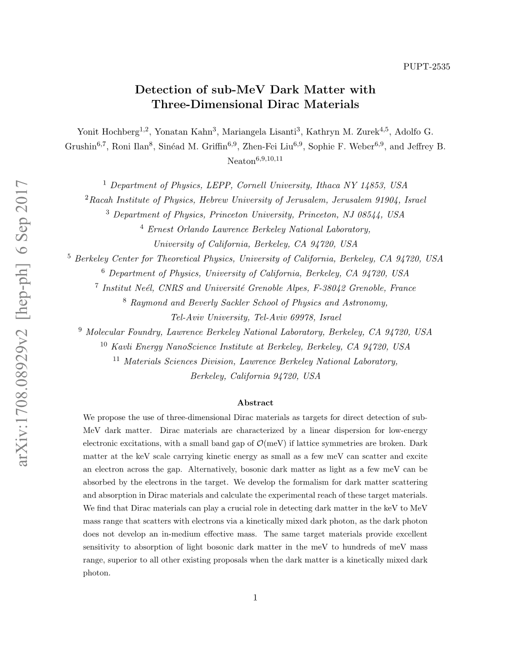 Arxiv:1708.08929V2 [Hep-Ph] 6 Sep 2017 an Electron Across the Gap