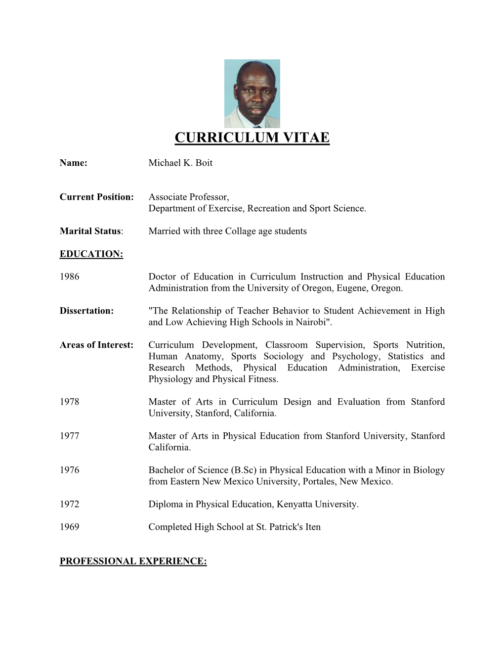 Curriculum Vitae