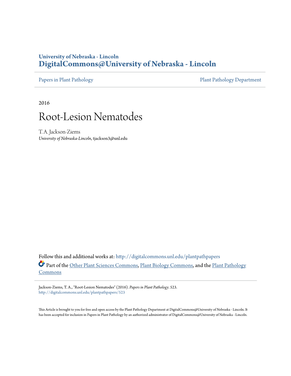 Root-Lesion Nematodes T