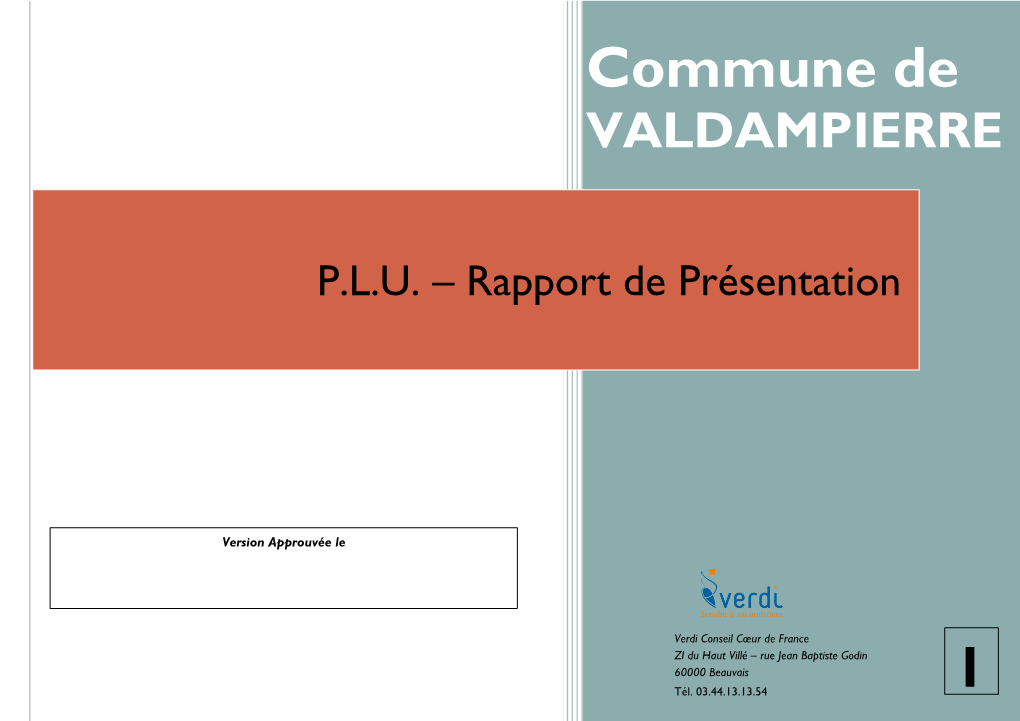 Plu Valdampierre 1 Rapport De Presentation