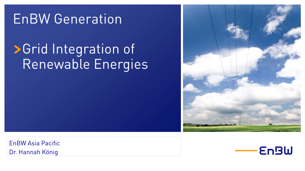 Enbw Energie Baden-Württemberg AG Group Presentation