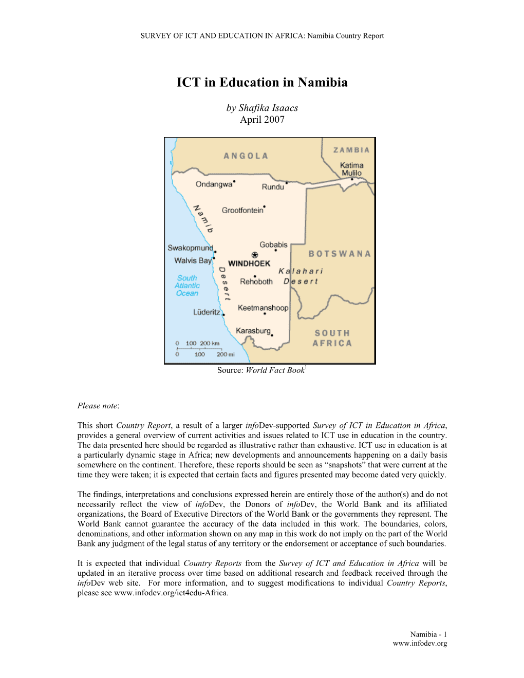 Survey of ICT and Education in Africa: Namibia Country Report