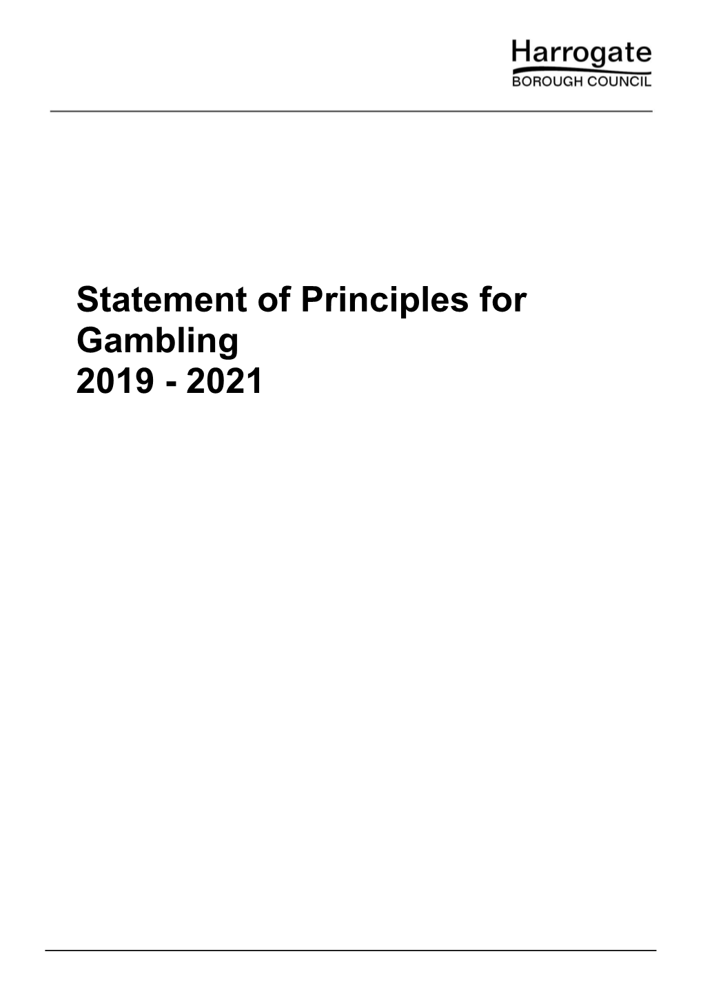 Download: Statement of Principles for Gambling 2019-2021