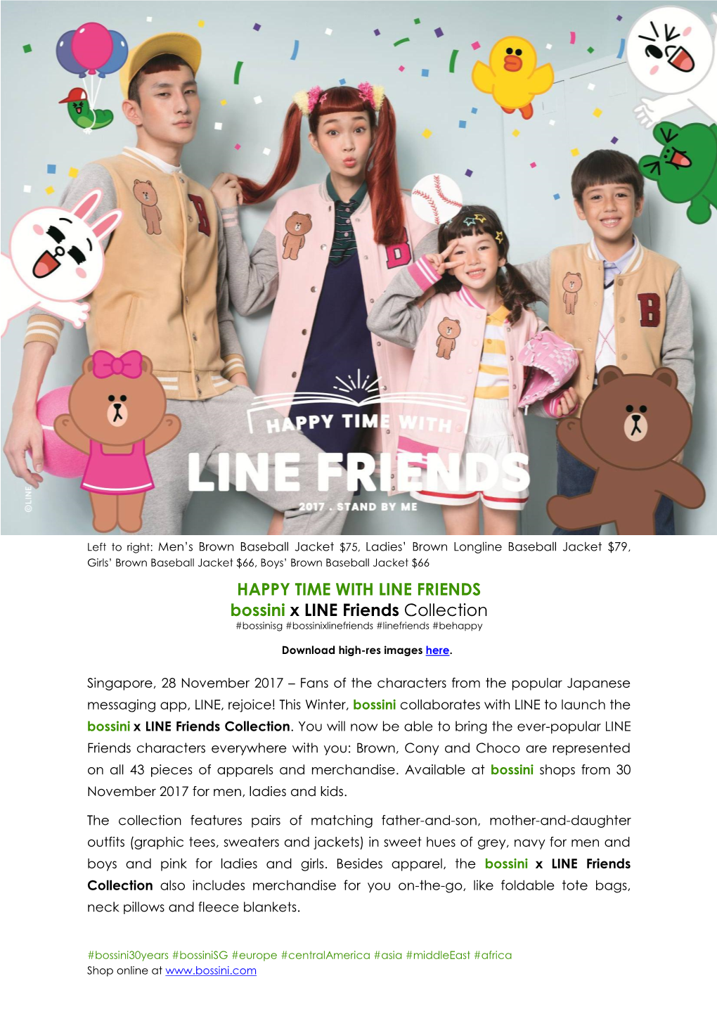 HAPPY TIME with LINE FRIENDS Bossini X LINE Friends Collection #Bossinisg #Bossinixlinefriends #Linefriends #Behappy