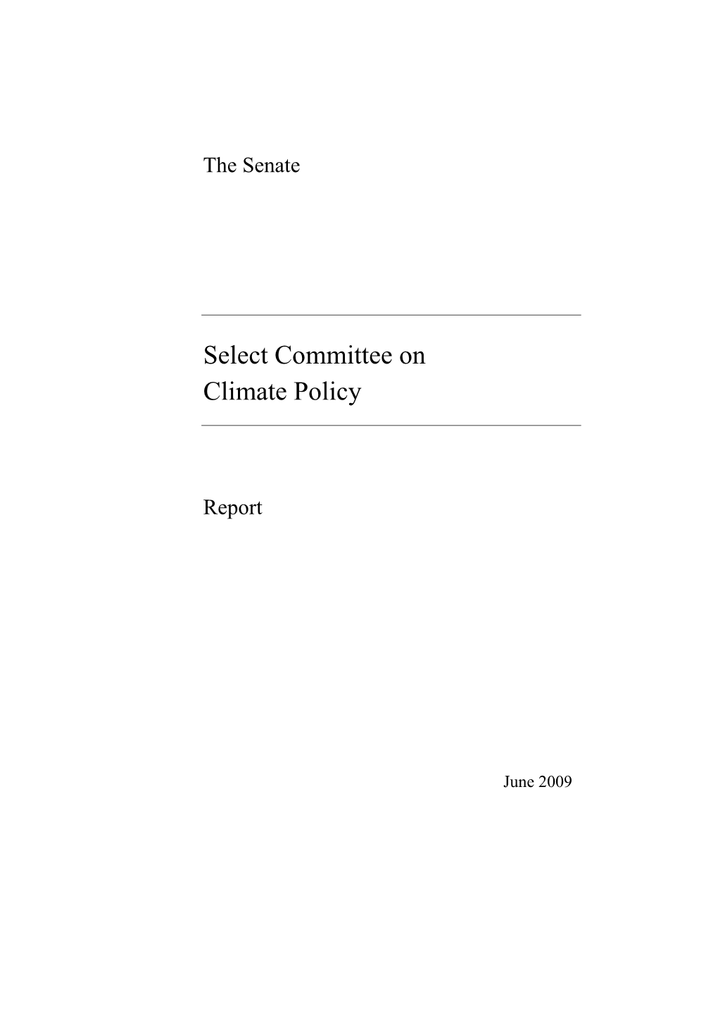 Senate Select Committee on Climate Policy