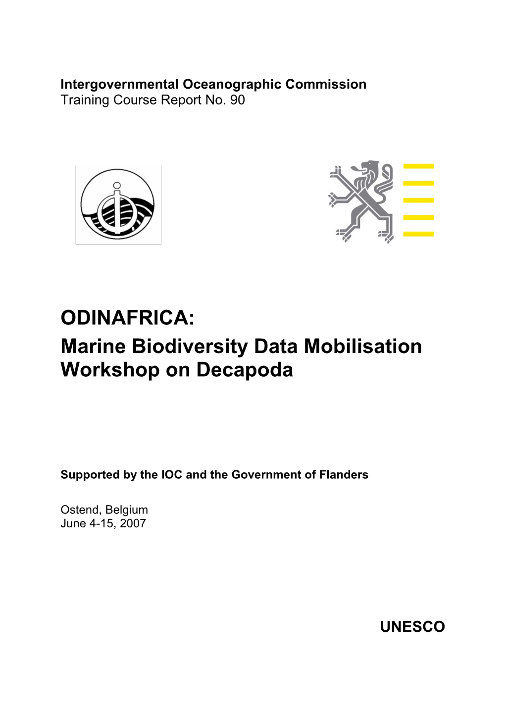 ODINAFRICA: Marine Biodiversity Data Mobilisation Workshop on Decapoda