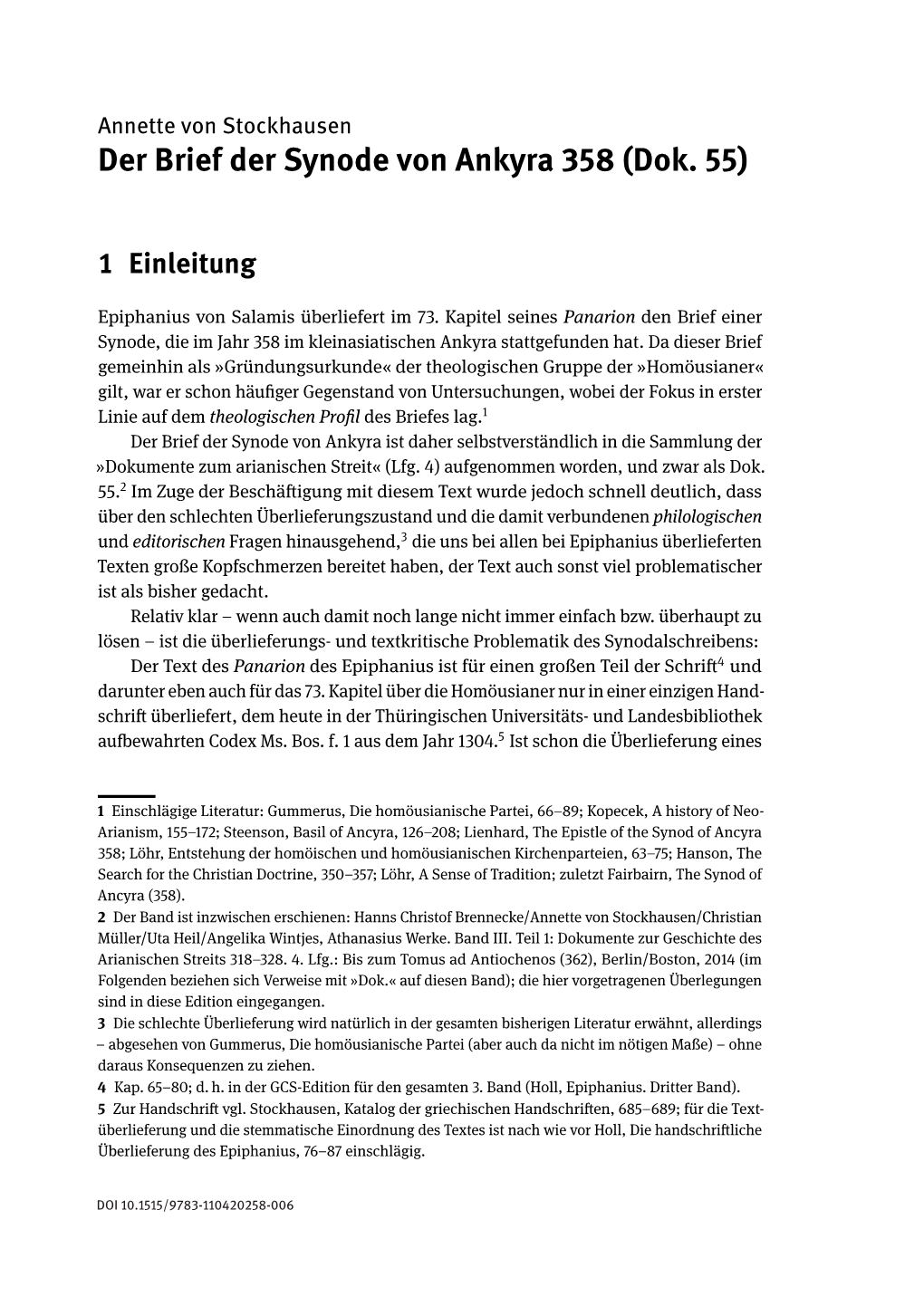 Der Brief Der Synode Von Ankyra 358 (Dok. 55)