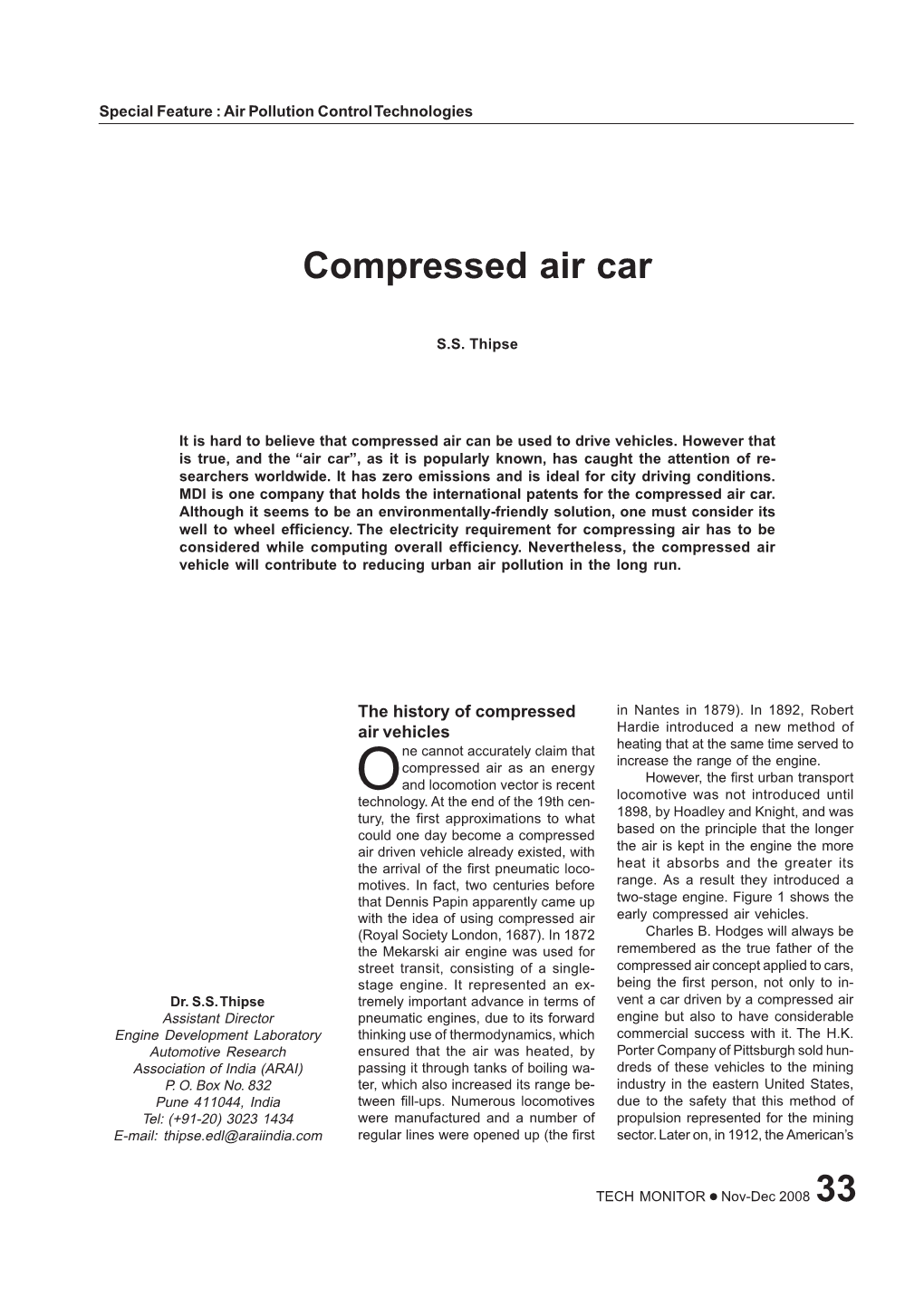 Compressed Air Car