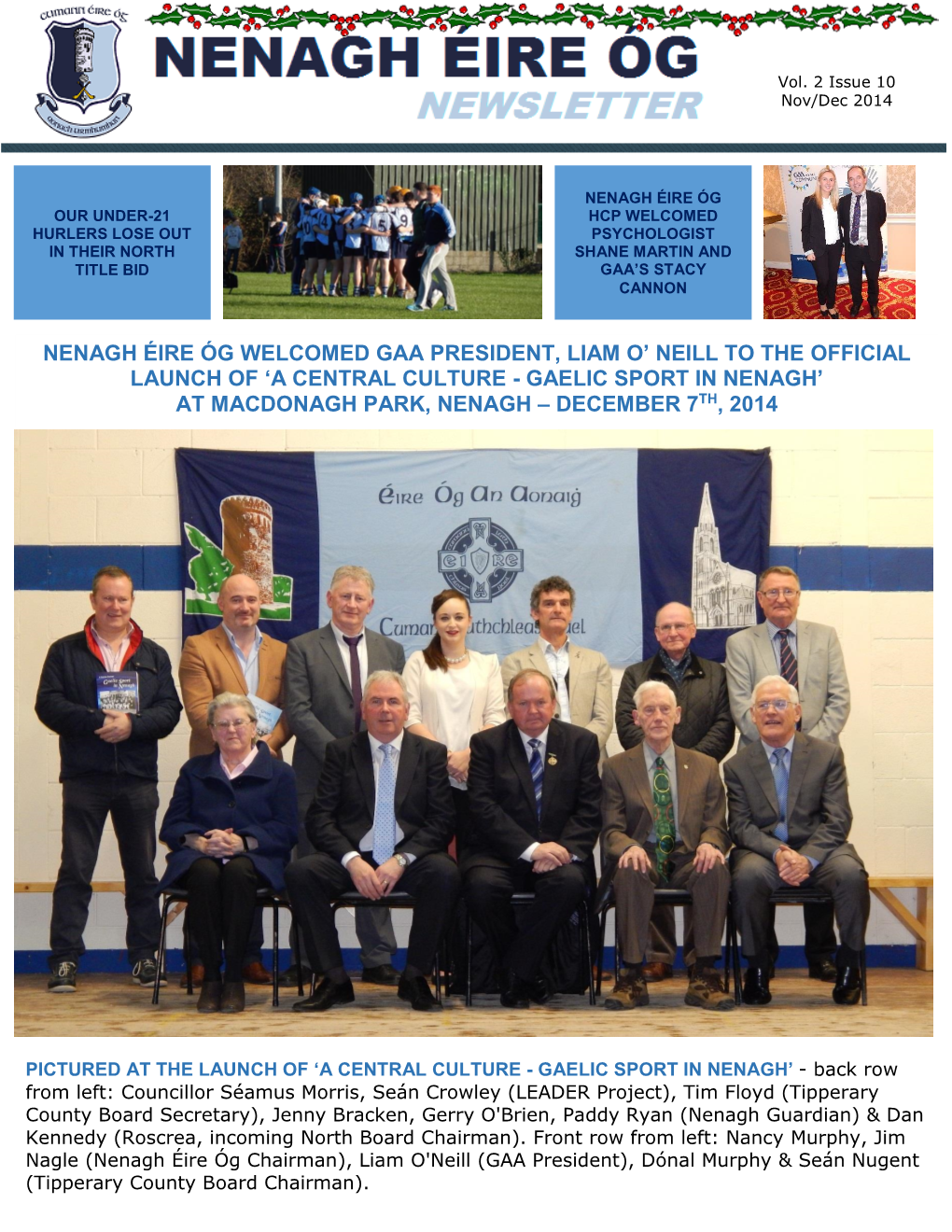 Nenagh Éire Óg Welcomed Gaa President, Liam O' Neill To